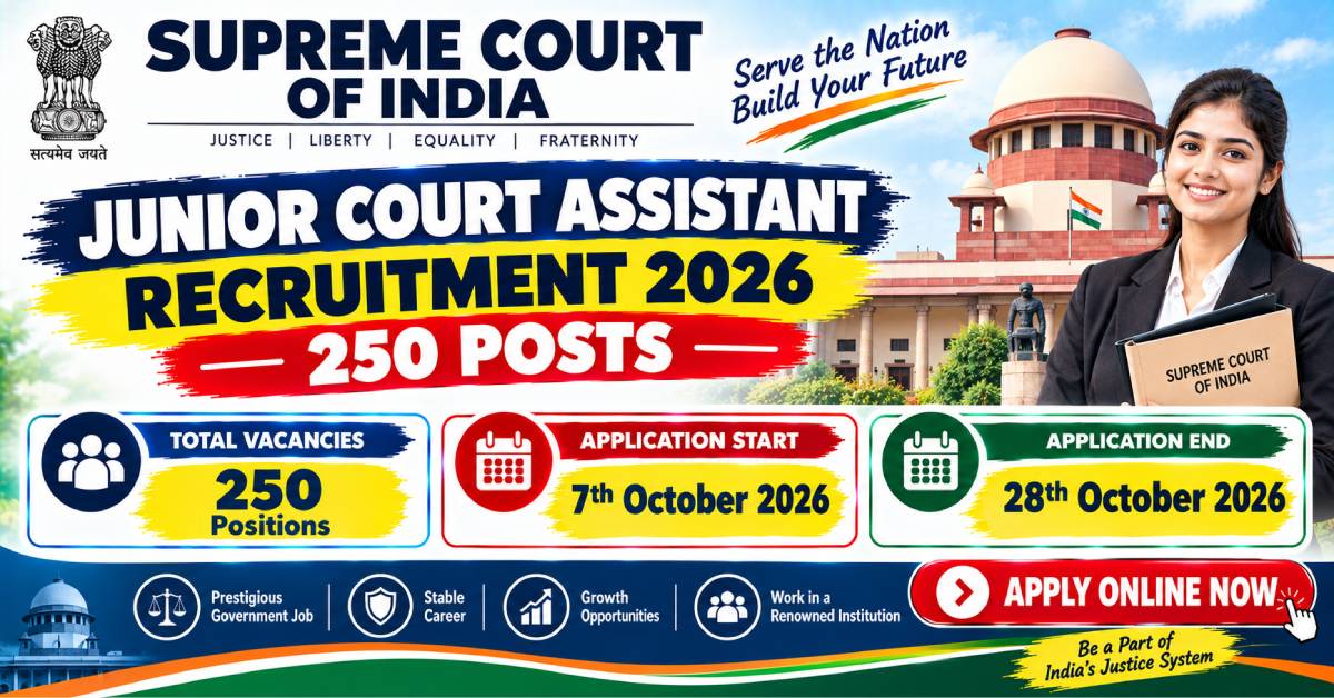 Supreme Court Junior Court Assistant Recruitment 2026 Apply Online